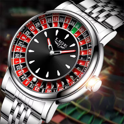 LinkMejor Stylish Dial Design Men's Quartz Watch Waterproof Luminous Business Casual Wristwatch