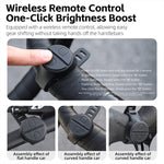 WEST BIKING 1600LM Wireless Remote Control Bicycle Headlights Type-C Charging IPX4 Waterproof Anti-glare Bike Front Light for MTB
