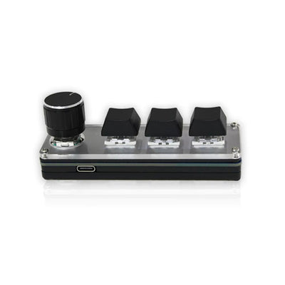 3 Key RGB Mechanical Keyboard Type-C Customizable Programmable Shortcut Macropad Rotary Encoder Gaming Keypad Computer Laptop Tablet Mobile Compatible