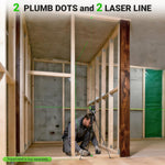 Huepar PL211G Laser Level Green Beam 2 Dots 2 Lines Self-Leveling Outdoor Pulse Mode Magnetic Mount Long Working Distance 98-164ft