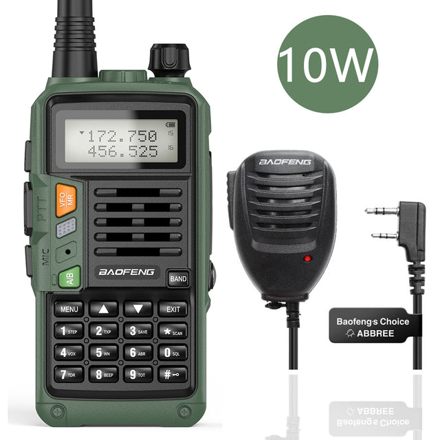 LinkMejor UV-S9 Plus Walkie Talkie Green Yellow Tri-Band 10W With USB Charger Powerful CB Radio Transceiver VHF UHF