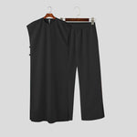 LinkMejor Men Sets Muslimer Clothing Saudi Arabia Solid O-neck Sleeveless Kaftan Jubba Thobe & Pants 2PCS Islamic Men's Suits