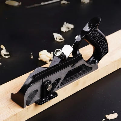 Cast Iron Hand Planer Woodworking Plane T12 Steel Blade CNC Milled Base Adjustable Fence Flat Bottom Smoothing Block Planer For Trimming Chamfering Grooving