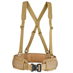 125cm Men's Nylon Tactical Belt Adjustable Suspender Outdoor Training Combat Hunting Waistband Set