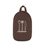 Portable Camping Kitchen Utensil Organizer Bag, Convenient Carry Case For Outdoor BBQ & Cooking Tools, Compact Cutlery Travel Set
