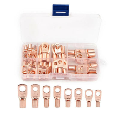 60pcs Wire Lug Copper Ring SC6-25 Copper Connectors Bare Cable Electric Crimp Terminal Connector Kit