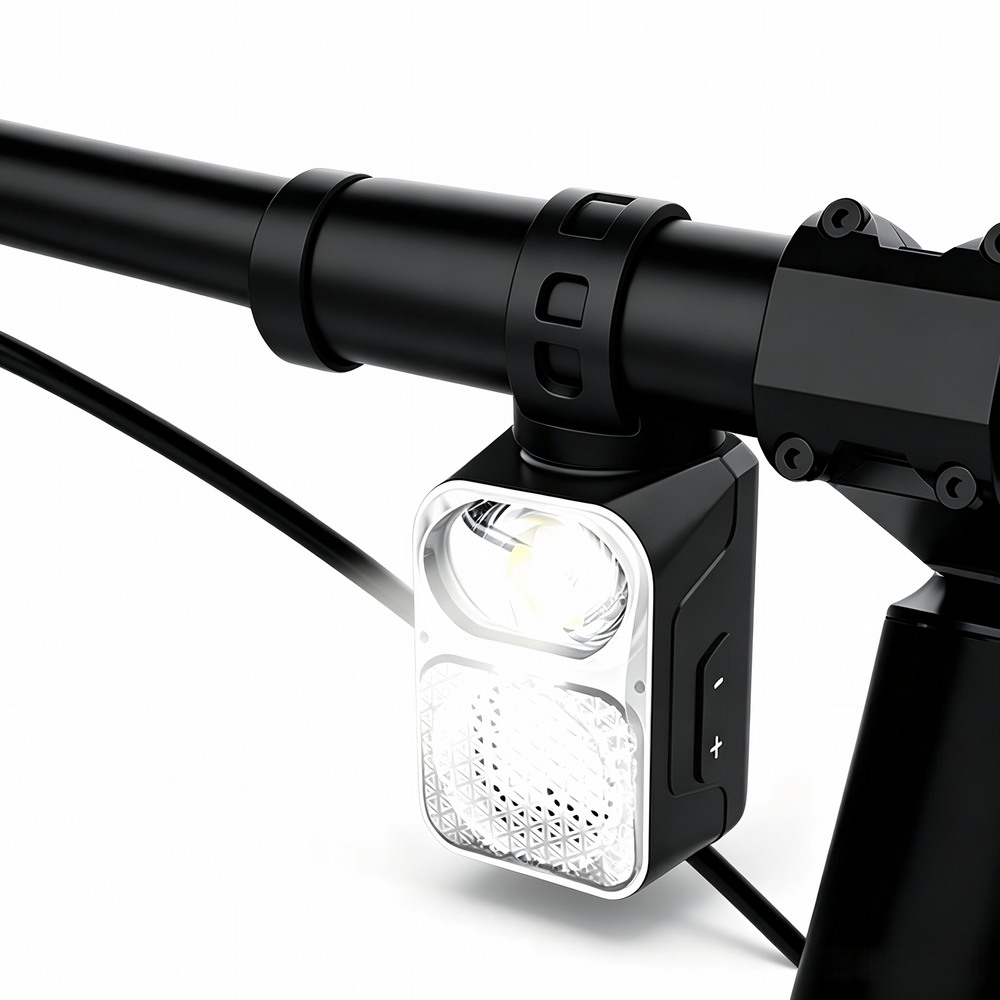 LinkMejor U60 Smart Bike Headlight with Bluetooth Speaker 1300 Lumens Cut-off Line Front Light 6800mAh Battery Wireless Remote Control