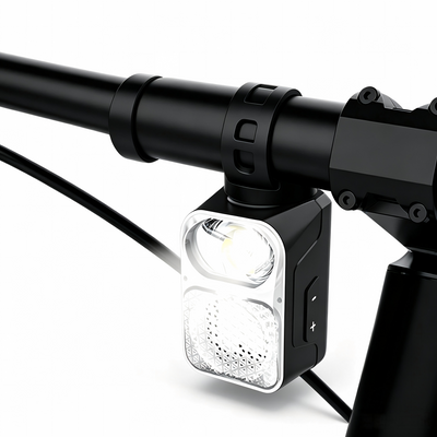 LinkMejor U60 Smart Bike Headlight with Bluetooth Speaker 1300 Lumens Cut-off Line Front Light 6800mAh Battery Wireless Remote Control