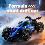 LinkMejor Q239 RTR 1/40 2.4G 2WD Mini RC Car Formula Racing Stunt Remote Control Drift LED Light 360° Rotation Desktop Portable Vehicles Models Toys