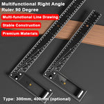 Multifunctional Right Angle Ruler High Carbon Steel 1.5mm Thickness Aluminum Handle 300mm/400mm for Woodworking and Construction