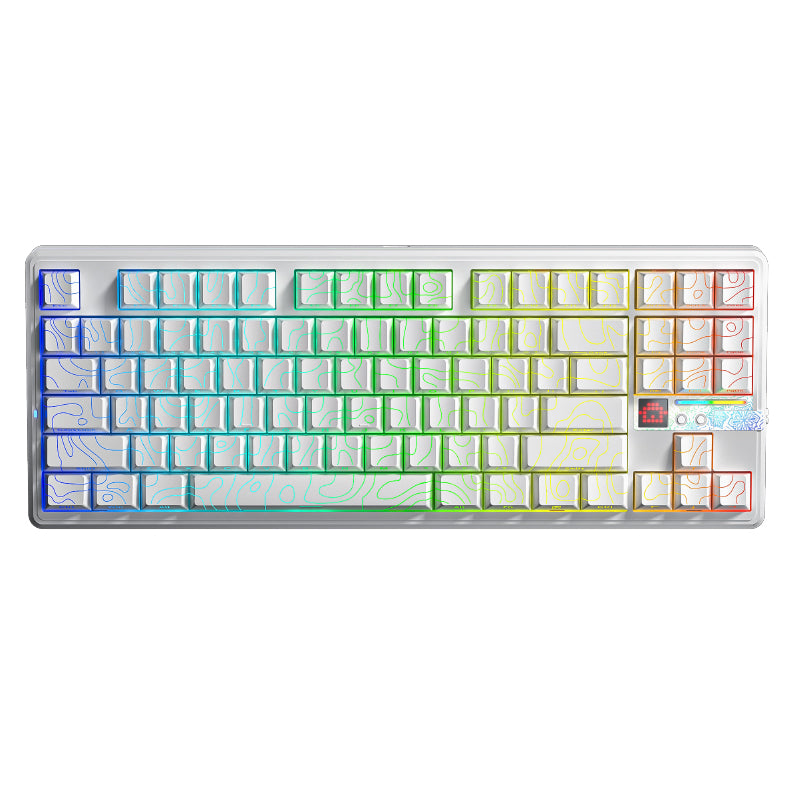 LinkMejor F87 Pro V2 Custom Mechanical Keyboard with LED Matrix Display Gasket Structure Wireless Tri-Mode 80% Layout RGB Hotswap Keys 8K Return 10000mAh Esports Gaming Keyboard