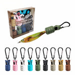 LinkMejor 9PCS Squid Jig Protector Webfoot Octopus Egi Hook Cover Cuttlefish Umbrella Lure Cap Wood Shrimp Bait Accessories with Carabiner