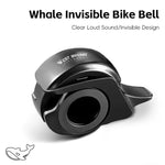 WEST BIKING Mini Invisible Bike Bell Aluminum Alloy Whale Shape Bicycle Thumb Bell MTB Road Bike Handlebar Bell for 22.2-31.8mm Handlebar Diameter