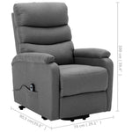Stand-up Recliner Light Gray Fabric