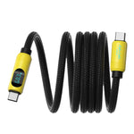 Hagibis SX04S 240W Magnetic USB-C to USB-C Cable with LED Display PD3.1 Fast Charging Data Transmission Copper Core Line 1M/2M Long for iPhone 16 16 Pro 15 15 Plus for Huawei Mate XT for Xiaomi 15pro for Samsung Galaxy Z Flip6