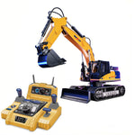 HR-720 12/15CH RC Excavator Car Truck Children's Engineering Floor Steering Wheel Remote Controlled Vehicle Toy Lights sound for boys