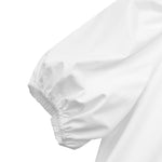 LinkMejor Womens Casual Round Neck Shirt Dress Puff Sleeve Short Dress A Line Solid Tunic Mini Dresses Plus Size