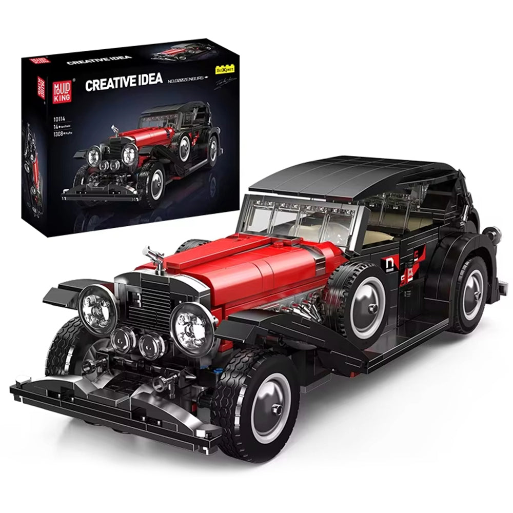 Mould King 10114 Technical Car Toys The Red Vintage Car Building Block Assembly Oldtime Car Brick Set Kids Christmas Gift