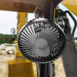 Suction Cup Car Cooling Fan USB Rechargeable 360° Rotation 3 Speed Adjustment Low Noise Strong Wind Universal Vehicle Fan