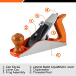 Pony Jorgensen No.4 Smooth Plane 10" Wood Planer Hand Planer for Woodworking Hand Plane Wood Plane Jack Plane for Trimming Wood Planing Craft Smoothing Plane with Ductile Iron Body Adjustable Cutting Depth