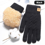 LinkMejor Touch Screen Double-Layer Thick Velvet Thermal Winter Gloves for Men Women Coldproof Warm Knitted Gloves for Outdoor Sports Skiing Cycling