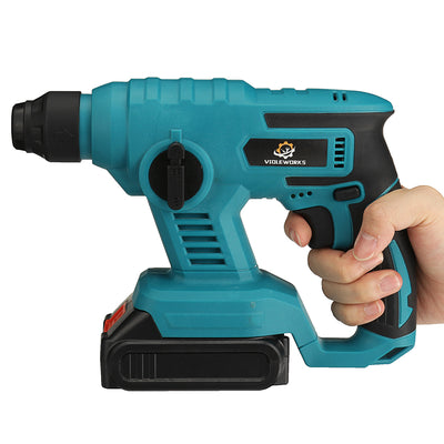 LinkMejor 21V 20mm Electric Brushless Impact Hammer Electric Drill Rechargeable Woodworking Maintenance Tool W/1pc/2pcs Battery EU Plug