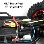 LinkMejor M607 RTR 1/12 2.4G 4WD 70km/h Brushless RC Car Short Course Off-Road Truck Carbon Fiber Chassis Hobbywing Surpass Motor ESC Metal Differential Gear LED Light High Speed Oil Filled Shocks Vehicles Models Toys