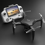 LinkMejor YL01 WiFi FPV with 4.3inch LCD Screen Controller 720P HD Dual Camera Servo Gimbal 360° Obstacle Avoidance Brushless Rotating Foldable RC Drone Quadcopter RTF