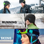 Wolfilist 1-Pack Unisex Breathable Thermal Cycling Skull Cap Winter Windproof Fleece Lined Full Coverage Headscarf Hat for Running Skiing Motorcycle Riding