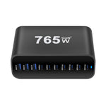 [GaN Tech] Bakeey YMX-615-765W 765W 10-Port USB PD Charger 3USB-A+7USB-C PD Fast Charging Desktop Charging Station EU Plug for iPhone 17 17 Pro 16 Pro Max 15 14 for Huawei Pura 80 Ultra for Samsung Galaxy S25 Ultra for OPPO