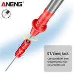 LinkMejor PT2003 2pcs Multimeter Test Lead Extention Piercing Needle Tip Probe 1000V 10A Red/Black Insulation Piercing Pins Tools