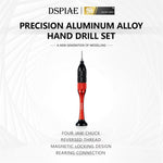 LinkMejor AT-SHD Precision Aluminum Alloy Hand Drill Set with Tungsten Steel Drill Bits High Accuracy Lightweight Design for Model Crafting