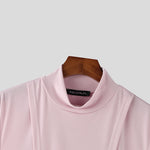 LinkMejor Mens Solid Color Split Design Sleeveless T-Shirt Fashion Half Turtleneck Top for Male