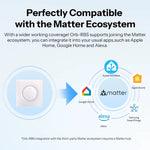 LinkMejor MINI-RBS-E Fusion Series Matter Over WiFi Smart Roller Shutter Wall Switch Orb-RBS Works with Google Home Alexa Apple Home