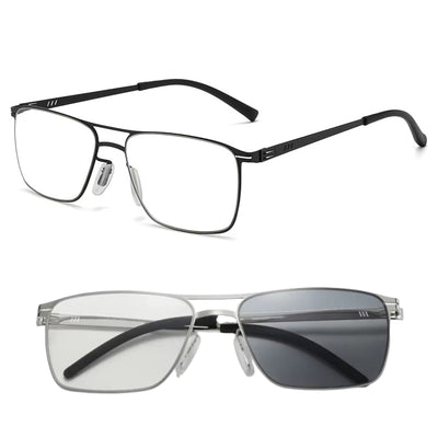 Retro Photochromic Reading Glasses Anti-blue Light HD Lightweight Business Casual Presbyopia Glasses for Men Women