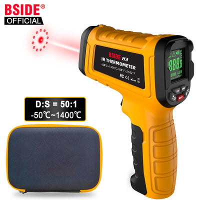 LinkMejor Infrared Thermometer -50~1400C Professional 50:1 Digital IR-LCD Temperature Meter Non-contact Laser Thermometers Pyrometer