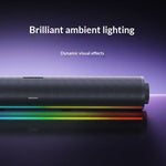 XIAOMI LinkMejor 20W Computer Speaker Wired bluetooth Soundbar with Side Multifunctional Knob Powerful Quad Drivers CGEC Certificated DSP Technology RGB Light Support USB AUX Playback USB Wired Desktop Soundbar