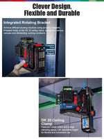 Genuine for Bosch GLL 18V-120-33CG Green Laser Level 3x360°Bluetooth Remote APP off-center fine-tuning Function Triple power modes High-Precision Fine Line Professional Measuring Tool
