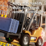 LinkMejor HG4-243 RTR 1/64 2.4G Mini RC Car Alloy Forklift Support App Remote Controlled LED Light Sound Engineering Vehicle Desktop Toys Model Collection Gift For Boys