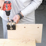 Ganwei Woodworking Drilling Jig Locator CNC Aluminum 3-in-1 6mm 8mm 10mm Dowel Holes 12mm 15mm Cam Lock Holes Adjustable Scale Side Clamp Precision Drill Guide Cabinet Hardware Joinery Jig Furniture Assembly