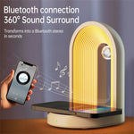 Elfeland 3 in 1 Night Light With Wireless Phone Charging Function Bluetooth Speaker Bedside Music Night Lamp