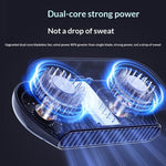 Bladeless Car Fan DC5V 4W 2400mAh Type-C Dual Turbine Adjustable Dashboard Air Circulation Fan