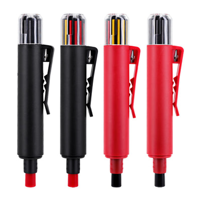 3-in-1 Carpenter Pencil Set Long Nose 44mm Deep Hole Marker Built-in Sharpener Pocket Clip 12 Leads Construction Woodworking DIY Tool