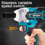 Drillpro 2 in1 520N.M Brushless Impact Cordless Electric Wrench Power Tool W/ 1/2 x Battery