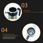 IPRee 12V/24V Car Truck 1200ml Water Heater Portable Hot Water Kettle Auto Shut-Off Fast Boiling for Travel Home