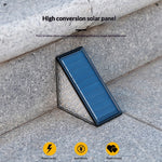 Elfeland 2Pcs Triangle Solar Step Lights Outdoors LED Decoration Lamps with Intelligent Light Control Waterproof Design for Stairs Pathway Garden Patio Easy Installation