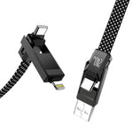 BlitzWolf® BW-HDC7 4-in-1 Fast Charging Cable PD240W 1.2M USB-C Data Cable Nylon Braided Extended Car Charging