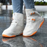 LinkMejor 1Pair Bicycle Protective Gear Waterproof Non-slip Shoe Covers Easy Double Buckle Design Outdoor Reusable Overshoes Elastic Rain Boots Unisex