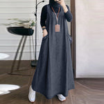 LinkMejor Women Fashion Denim Overalls Dress Summer Sleeveless Casual Loose Sundress Solid Color Maxi Dress With Pockets