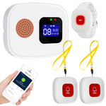 Tuya WiFi SOS Wireless Caregiver Pager Call Button System Emergency Alert Button for Seniors Patient Disabled Elderly Indoor Smart Life APP